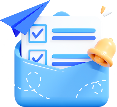Envelope with tasklist and checkmark
